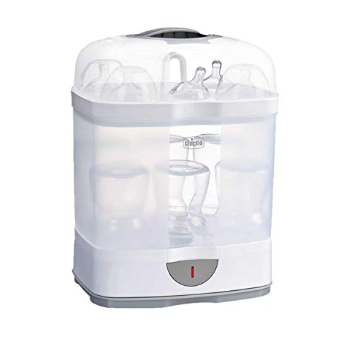 Chicco SterilNatural 2 in 1 Babyflaschen-Sterilisator, Einstellbarer Dampfsterilisator für Babyflaschen, mit 2 Konfigurationen, Schnell und Einfach zu Bedienen, bis zu 6 x 330 ml Babyflaschen, weiß