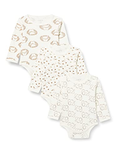 Care Baby Body Langarm, 3er Pack Offwhite (200), 56