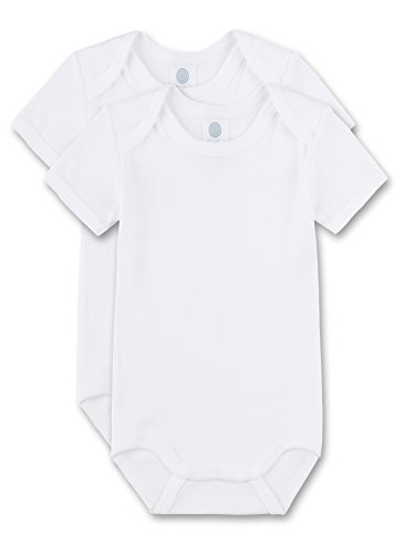 Sanetta Unisex - Baby Body 321860, 2Er Pack, Einfarbig, Gr. 62, Weiß (White 10)