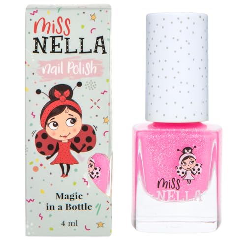 Miss Nella neue Sommerkollektion WATERMELON POPSICLE- abziehbarer Nagellack speziell für Kinder, rosa Glitzer, Peel-Off-Formel, ungiftig, wasserbasiert und geruchsneutral