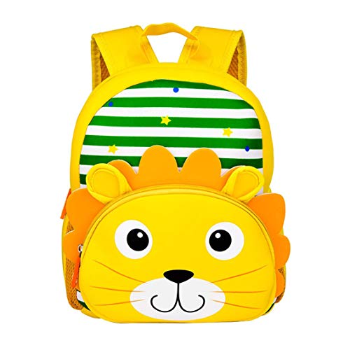 Yeelan wasserdichte Kinder Rucksack Kindergarten Tasche Kinder Rucksack Kleinkind Schule Daypack für Vorschule Kindergarten Schule Reise etc (gestreift löwe,Neoprene)