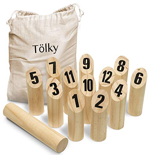 Toyfel Tölky Indoor & Outdoor Wurfspiel aus Finnland – Schweden Schach aus FSC® Holz – Lustiges Holzwurfspiel Garten Outdoor Spielzeug für Kinder & Erwachsene