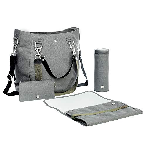 LÄSSIG Baby Wickeltasche Babytasche Kliniktasche, inkl. Wickelzubehör, Green Label Mix 'n Match Bag, anthracite