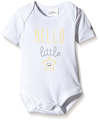 Twins Unisex Baby Kurzarm-Body 'Little Star', Gr. 92, Weiß (weiß 110601)