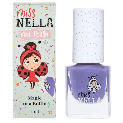 Miss Nella SWEET LAVENDER abziehbarer Nagellack speziell für Kinder, lila Glitzer, Peel-Off-Formel, ungiftig, wasserbasiert und geruchsneutral