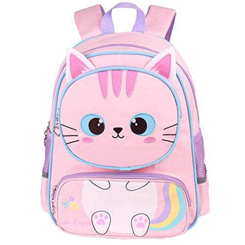 Dokin Rucksack für Kinder – Jungen, Mädchen, Tier, Schulranzen, Grundschule, Kindergarten, Gepäck, für Kleinkinder, 5-12 Jahre, Rosa Katze, Taille unique, Schulranzen