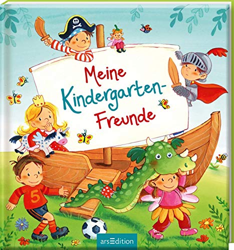 Meine Kindergarten-Freunde: Freundebuch ab 3 Jahren, Ritter, Prinzessinnen, Fußball und Einhörner, für Jungen und Mädchen