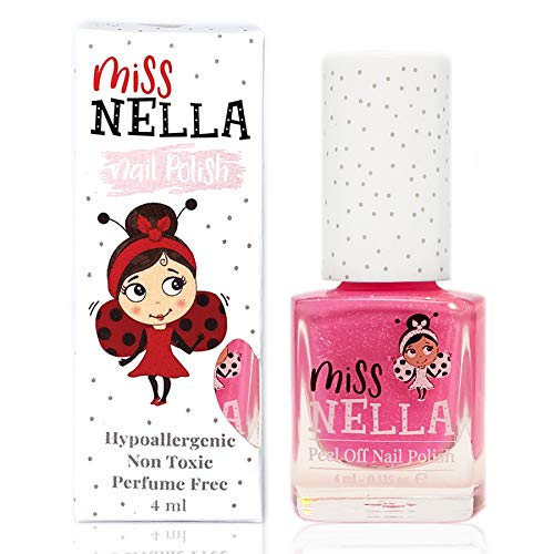 Miss Nella neue Sommerkollektion WATERMELON POPSICLE- abziehbarer Nagellack speziell für Kinder, rosa Glitzer, Peel-Off-Formel, ungiftig, wasserbasiert und geruchsneutral