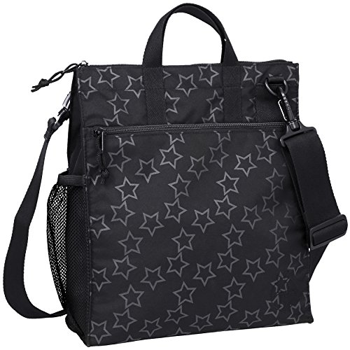 LÄSSIG Baby Wickeltasche Kinderbuggytasche Buggy Tasche Kinderwagen/Casual Buggy Bag Reflective Star, schwarz