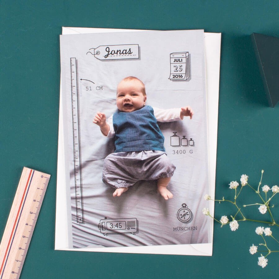 Hübsche Papeterie zur Geburt von Rosemood - Geburtskarte kleinkram